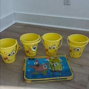 Nickelodeon SpongeBob Buckets and two and one travel desk